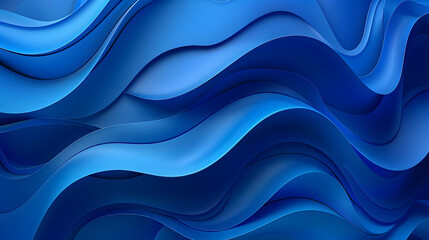Vibrant blue 3d abstract vector background. Generative AI.