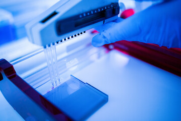 Production line pharmaceutical industry. Manufacturing of drugs and medications, pharmaceuticals. Technician, scientist works in a scientific laboratory	