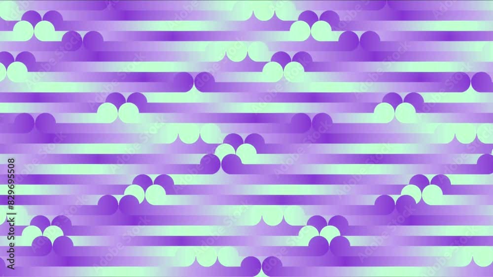Poster Moving horizontal geometric shapes 3d rendering loop animation 4K