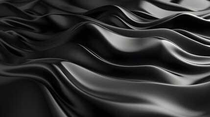 Obraz premium wavy black texture background. Generative AI.