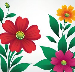 background with flowers, bouquet, blossom, plant, spring, summer, flowers, beauty, vector, daisy, leaf, bloom, flora, petal, illustration