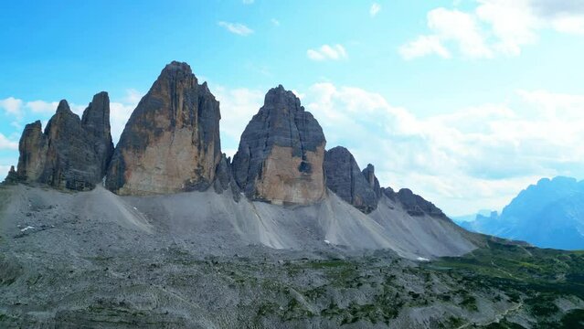 The beautiful rocky cliffs of Tre Cime di Laverado