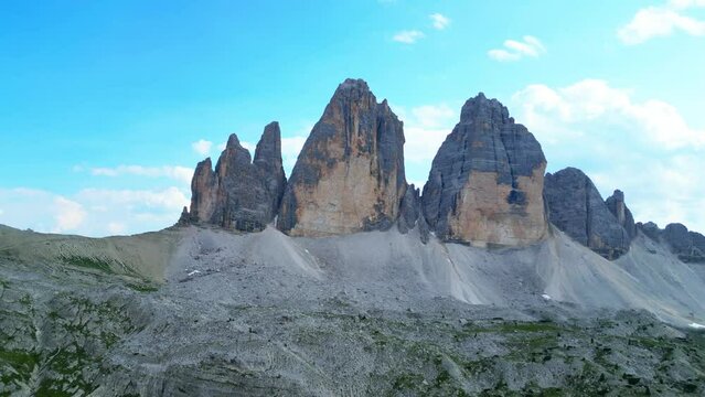 The beautiful rocky cliffs of Tre Cime di Laverado