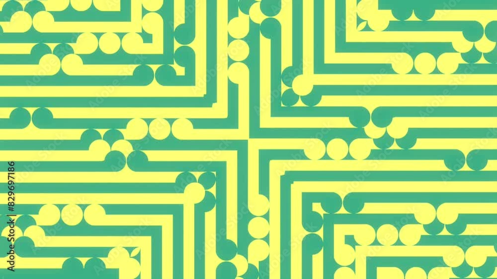 Aufkleber 3d rendering loop animation of a symmetrical pattern with a repeating shapes 4K
