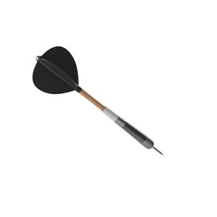 Target with arrow, standing on a tripod. Goal achieve concept. Vector illustration isolated on white background