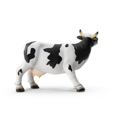 cute 3D cartoon cow vector illustration on isolated background