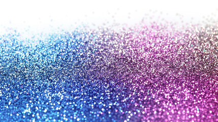 Obraz premium A mesmerizing rainbow backdrop featuring a medley of azure, indigo, and violet glitter, creating a seamless and captivating design, isolated on a solid white background.