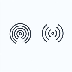 wifi sound signal connection, sound radio wave logo symbol. vector illustration isolated on white background.