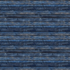 Seamless pattern with blue wooden planks.