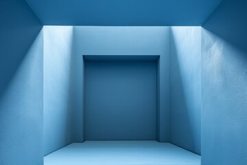 Abstract room in blue with perspective