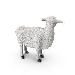 sheeps in 3d cartoon style isolated on white background