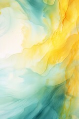 Beautiful abstract watercolor art with vibrant yellow, green, and blue hues blending together, creating a dynamic, fluid appearance.