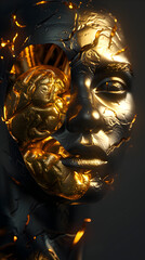 background with gold  fade ai generative 