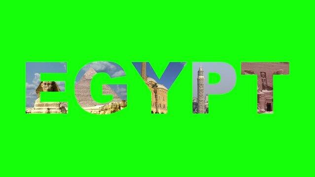 EGYPT text green screen