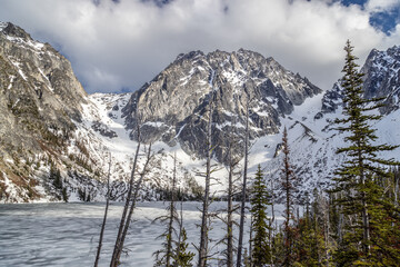 snow covered mountains