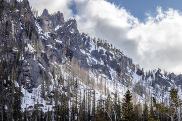 snow covered mountains