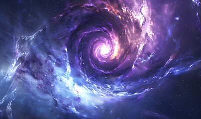 Abstract representation of a galaxy with swirling patterns , Generative AI