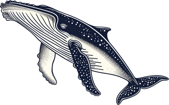 Line Art of a Humpback Whale