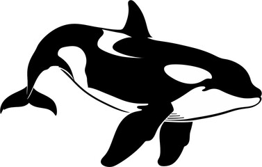 Obraz premium Oceanic Minimalism: Killer Whale in Simple Line Art