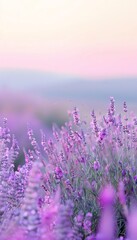 Fototapeta premium A soothing gradient of lavender to soft pink, camera pulls back to reveal the gentle hues blending seamlessly, creating a tranquil, dreamy backdrop