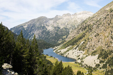 Summer landscape in Vall de Boi in Aiguestortes and Sant Maurici National Park, Spain