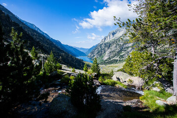 Summer landscape in Vall de Boi in Aiguestortes and Sant Maurici National Park, Spain