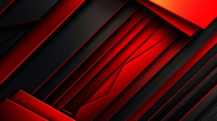 Obraz premium Futuristic Red And Black Geometric Shapes. Abstract 3D Rendering Illustration.