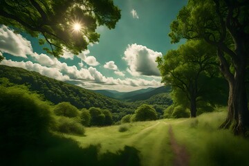 landscape with trees