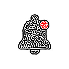 Unique Notifications Icon Symbol in Abstract Style Pattern of Doorbell Alarm Alert