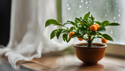 orange flowers in vase