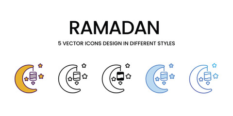 Ramadan vector icons set stock illustration