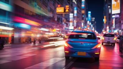 Vibrant City Nightscape: A Long Exposure Study