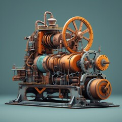 Obraz premium Detailed photo of a vintage steam engine displaying intricate mechanical parts and industrial design, perfect for historical and engineering themes.