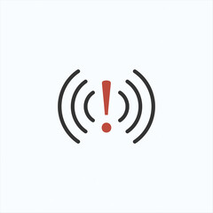 Wifi bad connection problem icon. Lost network wifi error internet vector warning concept. Stock vector illustration isolated on white background.