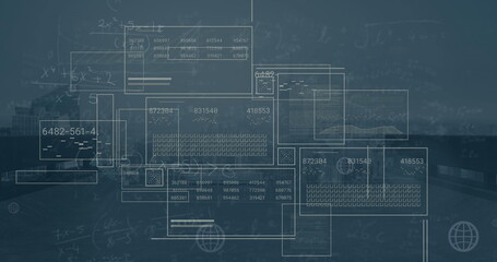 Image of digital data processing over screens