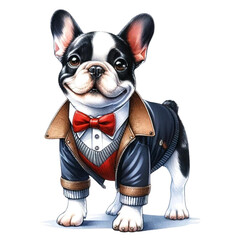 english bulldog wearing a shits