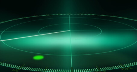 Image of green scope scanning on dark background