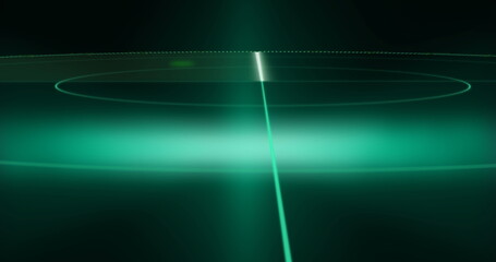 Image of green scope scanning on dark background