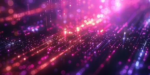 Fototapeta premium A blurred view of multiple bright lights shining in a dark setting, creating a mesmerizing visual effect