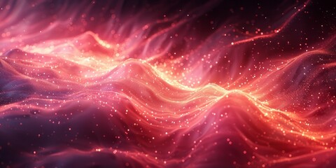 A computer-generated wave moving through space, showcasing dynamic movement and energy