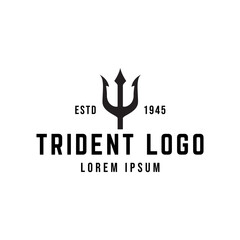 Trident logo vector design concept isolated on white background