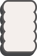 Wavy rectangle frame. Scallop edge box. Outline squiggle border. Groovy zigzag abstract shape. Cute square aesthetic banner. Retro art.