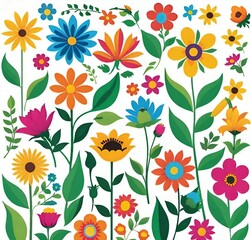 seamless floral pattern, seamless, vector, nature, design, leaf, decoration, summer, wallpaper, spring, flowers, illustration, texture