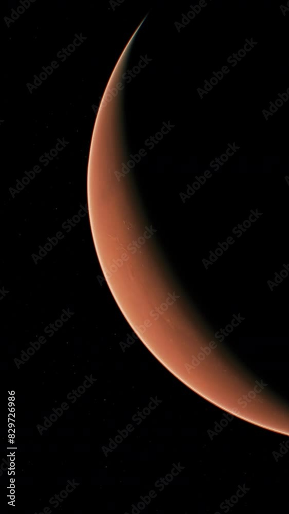 Poster amazing red planet mars in deep stellar space. elements furnished by nasa