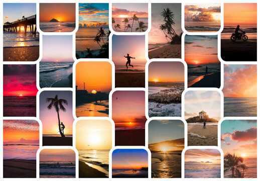 Photo Collage Frame Effect Mockup