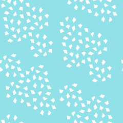 Seamless summer pattern with white spots on a blue background