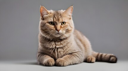 British cat isolated against a transparent background.