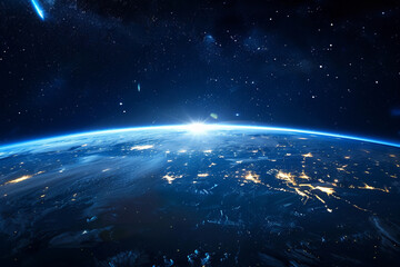 Fototapeta premium Beautiful high-resolution image of Earth from space at sunrise