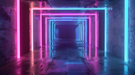 3d rendering, abstract neon texture background. Generative AI.