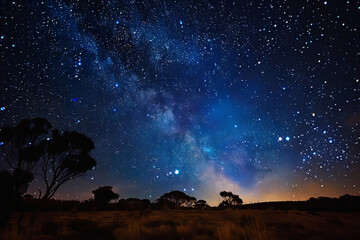 Clear night sky with stars in the Australian outback